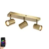 Smarter Deckenstrahler Bronze 3-flammig Verstellbar Inkl. Wifi GU10 50mm - Jeana