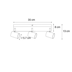 Smarter Deckenstrahler Bronze 3-flammig Verstellbar Inkl. Wifi GU10 50mm - Jeana