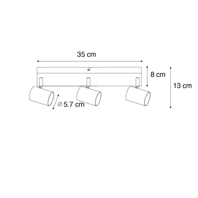 Smarter Deckenstrahler Bronze 3-flammig Verstellbar Inkl. Wifi GU10 50mm - Jeana