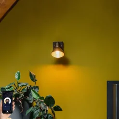 Smarter Deckenstrahler Bronze mit Holz 18 cm inkl. WiFi A60 - Mangoes