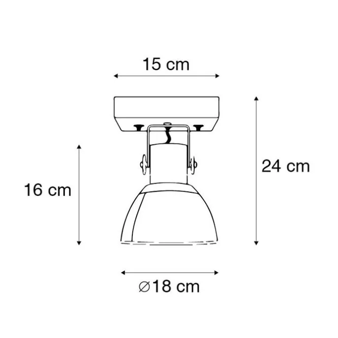 Smarter Deckenstrahler Bronze mit Holz 18 cm inkl. WiFi A60 - Mangoes