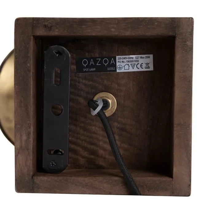 Smarter Deckenstrahler Bronze mit Holz 18 cm inkl. WiFi A60 - Mangoes