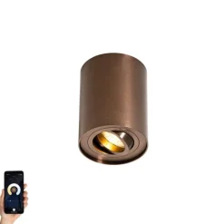 Smarter Deckenstrahler Dunkelbronze Dreh- und Kippbar Inkl. Wifi GU10 50mm - Rondoo Up
