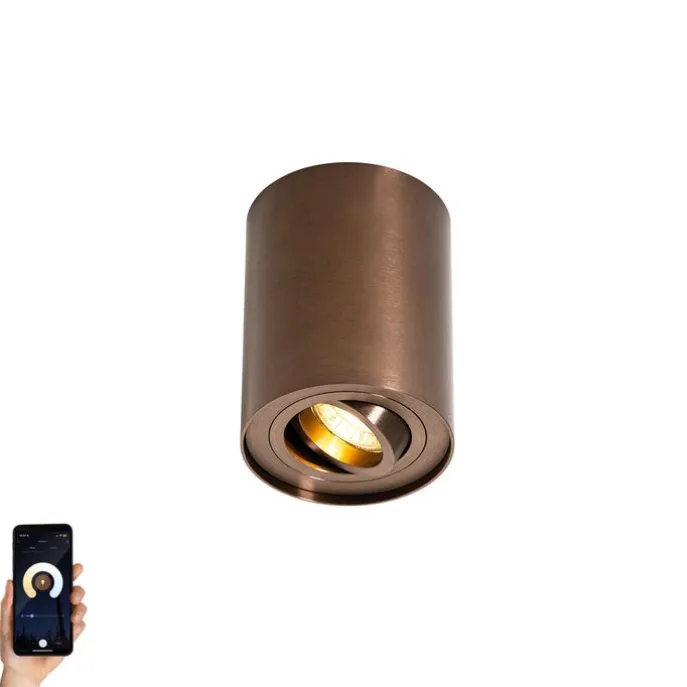 Smarter Deckenstrahler Dunkelbronze Dreh- und Kippbar Inkl. Wifi GU10 50mm - Rondoo Up