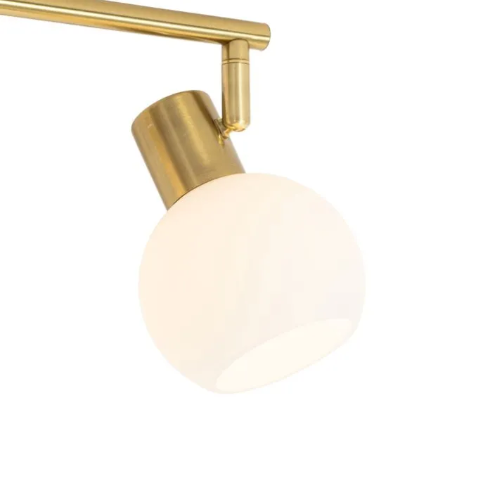 Smarter Deckenstrahler Gold mit Opalglas 4-flammig Verstellbar Inkl. 4 Wifi P45 - Anouk