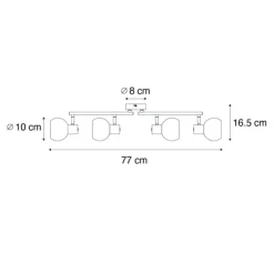 Smarter Deckenstrahler Gold mit Opalglas 4-flammig Verstellbar Inkl. 4 Wifi P45 - Anouk
