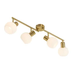 Smarter Deckenstrahler Gold mit Opalglas 4-flammig Verstellbar Inkl. 4 Wifi P45 - Anouk