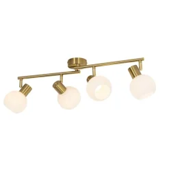 Smarter Deckenstrahler Gold mit Opalglas 4-flammig Verstellbar Inkl. 4 Wifi P45 - Anouk