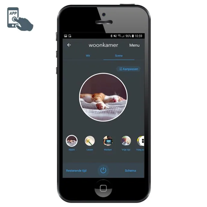 Smarter Deckenstrahler schwarz drehbar und kippbar inkl. 2 Wifi P45 - Mosh