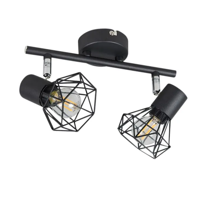 Smarter Deckenstrahler schwarz drehbar und kippbar inkl. 2 Wifi P45 - Mosh