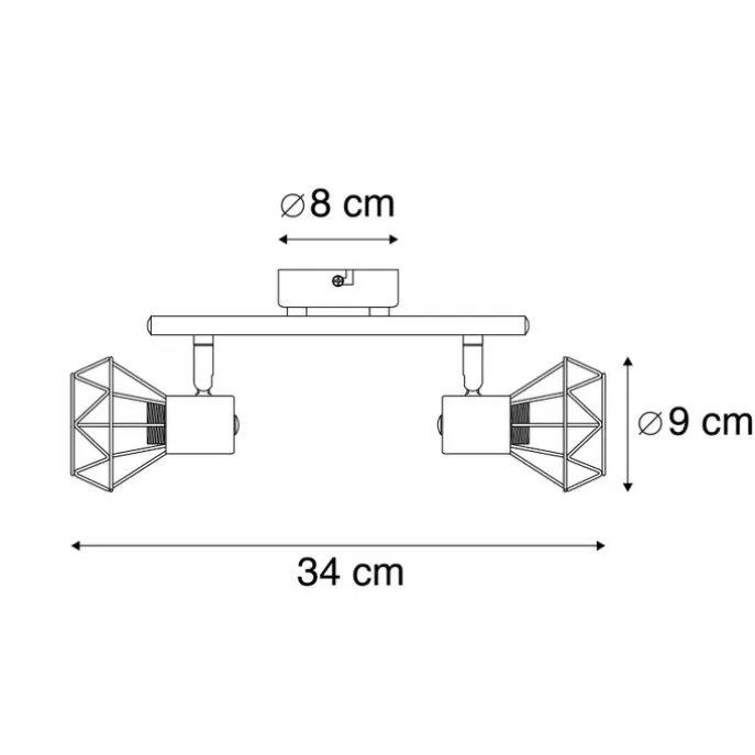 Smarter Deckenstrahler schwarz drehbar und kippbar inkl. 2 Wifi P45 - Mosh