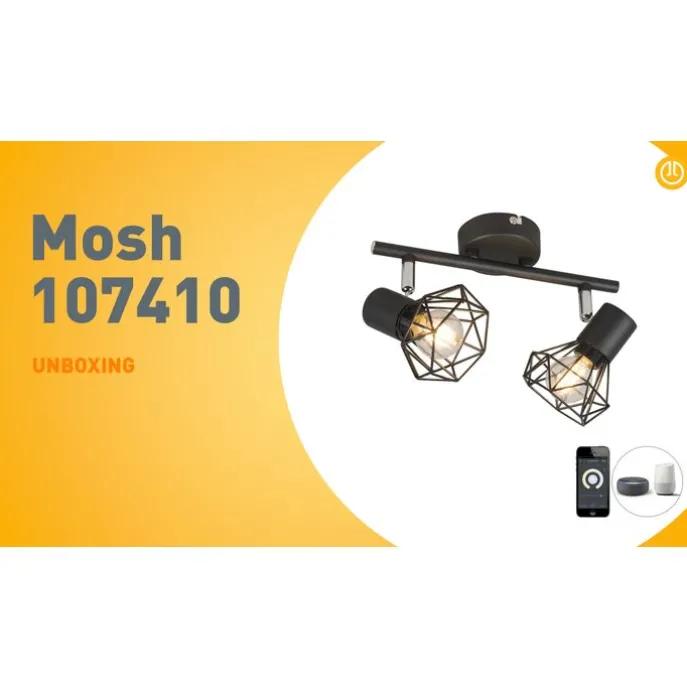 Smarter Deckenstrahler schwarz drehbar und kippbar inkl. 2 Wifi P45 - Mosh