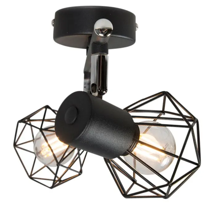 Smarter Deckenstrahler schwarz drehbar und kippbar inkl. 2 Wifi P45 - Mosh