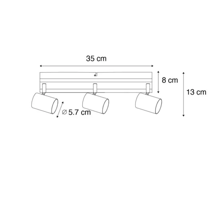 Smarter Deckenstrahler schwarz mit Holz 3-flammig dreh- und schwenkbar inkl. Wifi GU10 50mm - Jeana