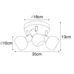 Smarter Deckenstrahler schwarz mit Rauchglas inkl. 3 WiFi P45 - Vidro
