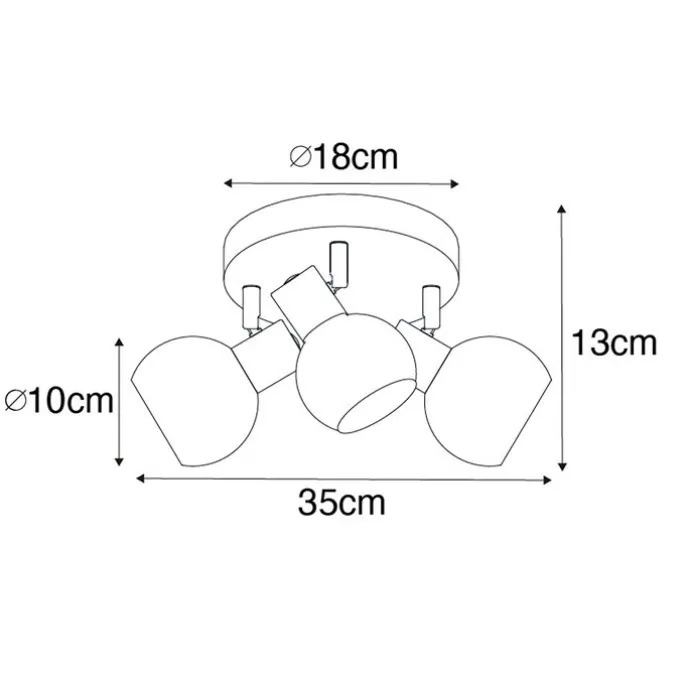 Smarter Deckenstrahler schwarz mit Rauchglas inkl. 3 WiFi P45 - Vidro