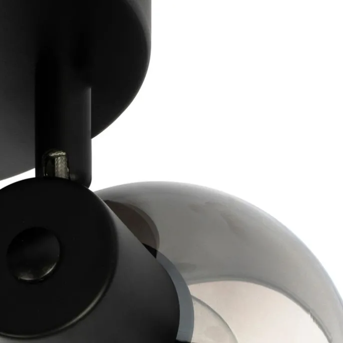 Smarter Deckenstrahler schwarz mit Rauchglas inkl. 3 WiFi P45 - Vidro