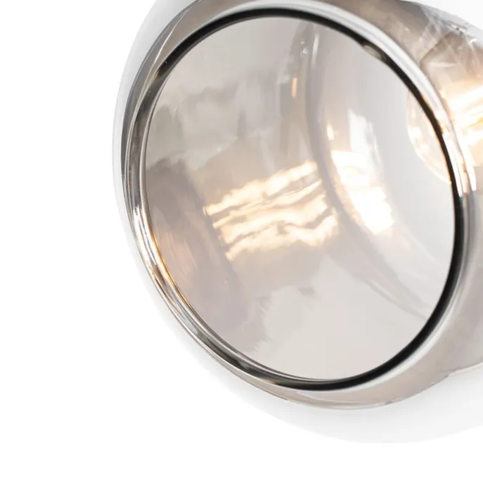 Smarter Deckenstrahler schwarz mit Gold und Rauchglas 4-Lichter inkl. 4 Wifi P45 - Zuzanna