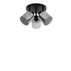 Smarter Deckenstrahler schwarz mit Rauchglas rund verstellbar inkl. 3 Wifi A60 - Laura