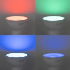 Smarter Deckenstrahler schwarz mit Holz 4-flammig verstellbar inkl. Wifi GU10 50mm - Jeana