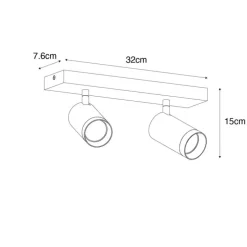 Smarter Deckenstrahler schwarz verstellbar 2-flammig inkl. 2 Wifi GU10 50mm - Jeana Luxe