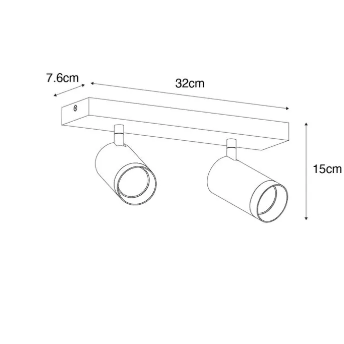 Smarter Deckenstrahler schwarz verstellbar 2-flammig inkl. 2 Wifi GU10 50mm - Jeana Luxe