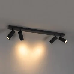 Smarter Deckenstrahler schwarz 4-flammig verstellbar inkl. 4 Wifi GU10 50mm - Renna