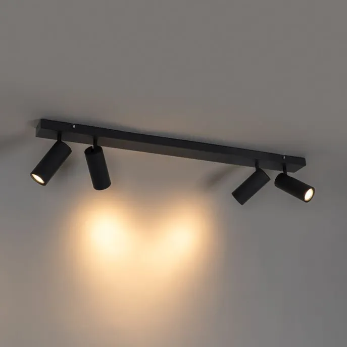 Smarter Deckenstrahler schwarz 4-flammig verstellbar inkl. 4 Wifi GU10 50mm - Renna