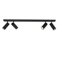 Smarter Deckenstrahler schwarz 4-flammig verstellbar inkl. 4 Wifi GU10 50mm - Renna