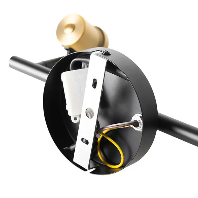 Smarter Deckenstrahler schwarz mit Gold und Rauchglas 2-flammig inkl. 2 Wifi P45 - Zuzanna