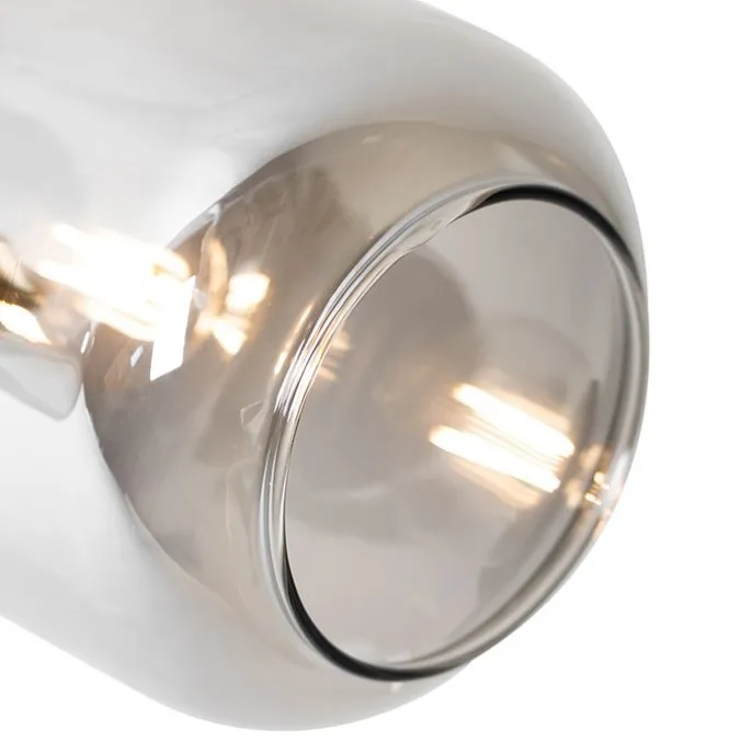 Smarter Deckenstrahler schwarz mit Gold und Rauchglas 2-flammig inkl. 2 Wifi P45 - Zuzanna