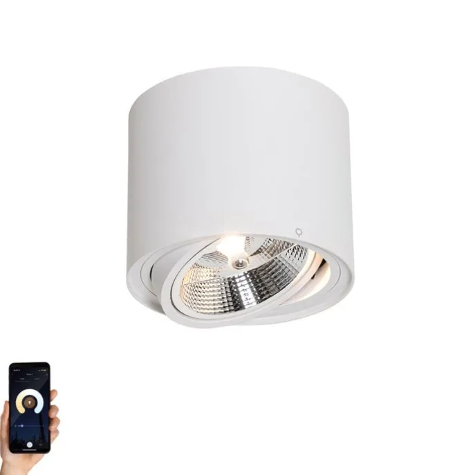 Smarter Deckenstrahler weiß dreh- und schwenkbar inkl. Wifi GU10 111mm - Rondoo Up