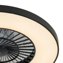 Smarter Deckenventilator schwarz mit Sterneneffekt 60cm inkl. LED Dimmbar mit Fernbedienung - Climo