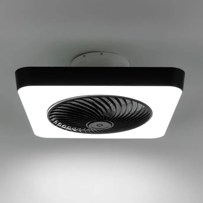 Smarter Deckenventilator eckig schwarz inkl. LED dimmbar - Climo
