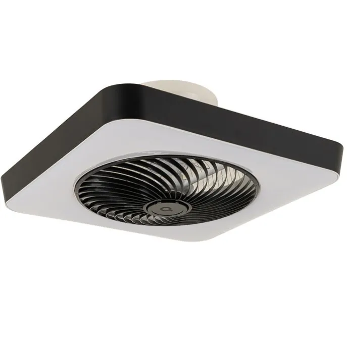 Smarter Deckenventilator eckig schwarz inkl. LED dimmbar - Climo