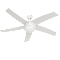 Smarter Deckenventilator weiß mit Holzprint 132cm inkl. LED Dimmbar mit Fernbedienung - Cool