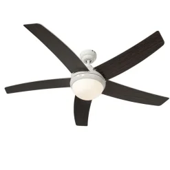 Smarter Deckenventilator weiß mit Holzprint 132cm inkl. LED Dimmbar mit Fernbedienung - Cool