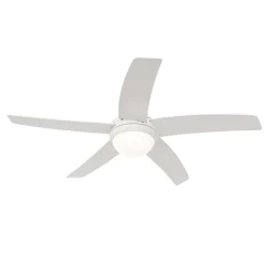 Smarter Deckenventilator weiß mit Holzprint 132cm inkl. LED Dimmbar mit Fernbedienung - Cool