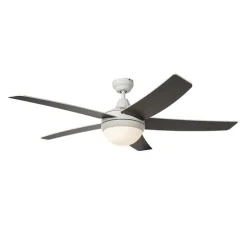 Smarter Deckenventilator weiß mit Holzprint 132cm inkl. LED Dimmbar mit Fernbedienung - Cool