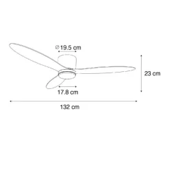 Smarter Deckenventilator weiß 132cm inkl. LED Dimmbar in Kelvin mit Fernbedienung - Sofio