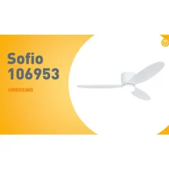 Smarter Deckenventilator weiß 132cm inkl. LED Dimmbar in Kelvin mit Fernbedienung - Sofio