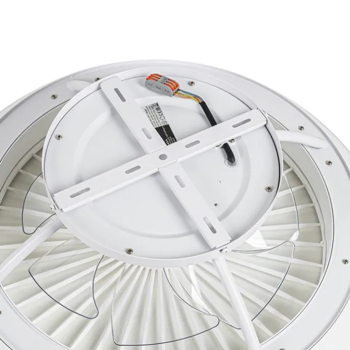 Smarter Deckenventilator Weiß 59,5cm inkl. LED Dimmbar mit Fernbedienung - Deniz