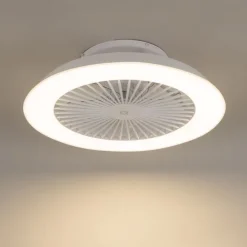 Smarter Deckenventilator Weiß 59,5cm inkl. LED Dimmbar mit Fernbedienung - Deniz