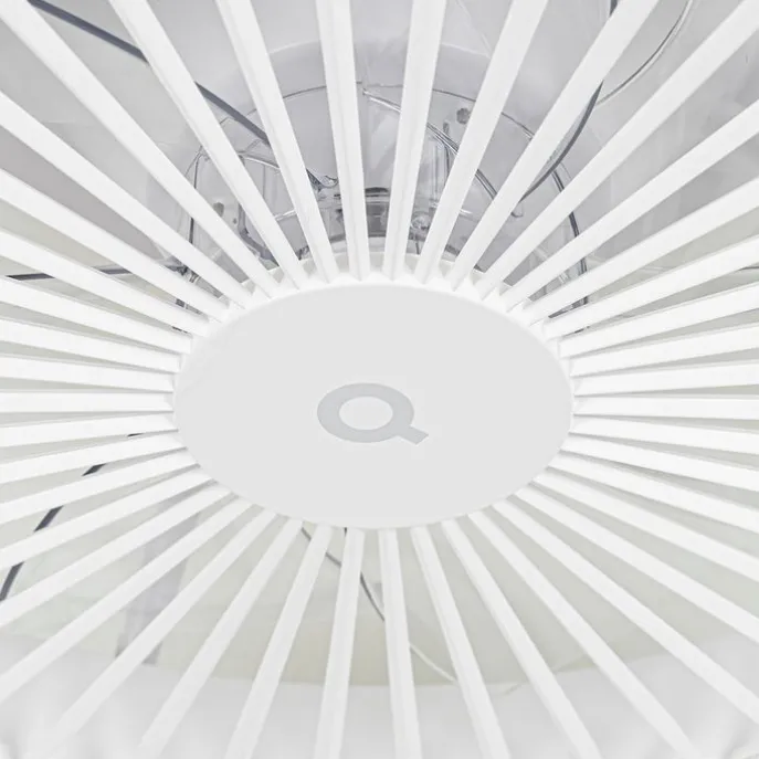 Smarter Deckenventilator Weiß 59,5cm inkl. LED Dimmbar mit Fernbedienung - Deniz