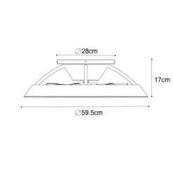Smarter Deckenventilator Weiß 59,5cm inkl. LED Dimmbar mit Fernbedienung - Deniz
