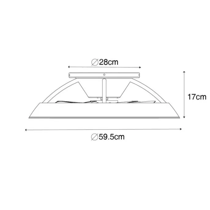 Smarter Deckenventilator Weiß 59,5cm inkl. LED Dimmbar mit Fernbedienung - Deniz
