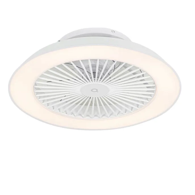 Smarter Deckenventilator Weiß 59,5cm inkl. LED Dimmbar mit Fernbedienung - Deniz