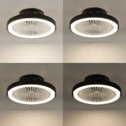 Smarter Deckenventilator schwarz 54cm inkl. LED Dimmbar mit Fernbedienung - Dave