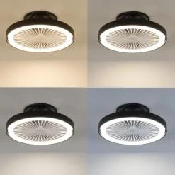 Smarter Deckenventilator schwarz 54cm inkl. LED Dimmbar mit Fernbedienung - Dave