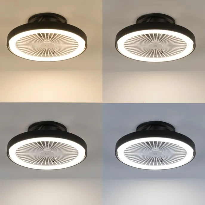 Smarter Deckenventilator schwarz 54cm inkl. LED Dimmbar mit Fernbedienung - Dave